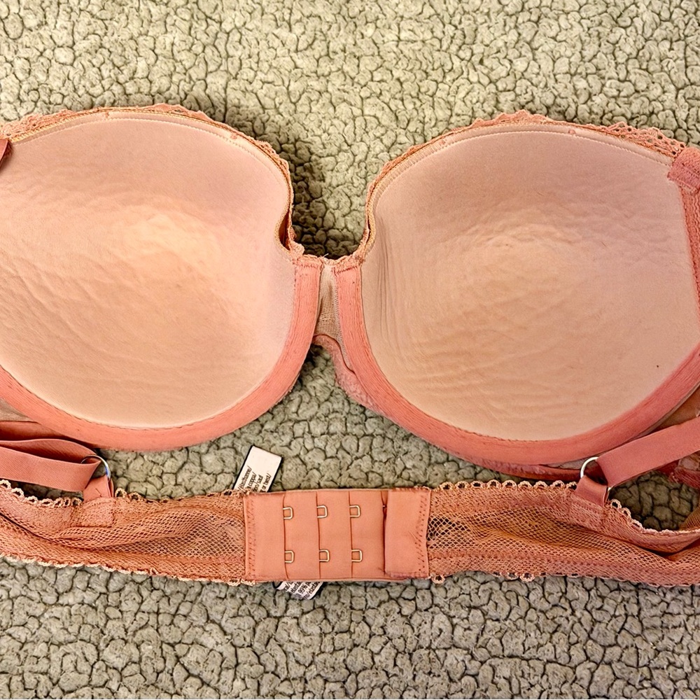 Victoria's Secret Lace Push-Up Bra Set - Pink -Mauve & Teal with Black Lace - Picture 3 of 7